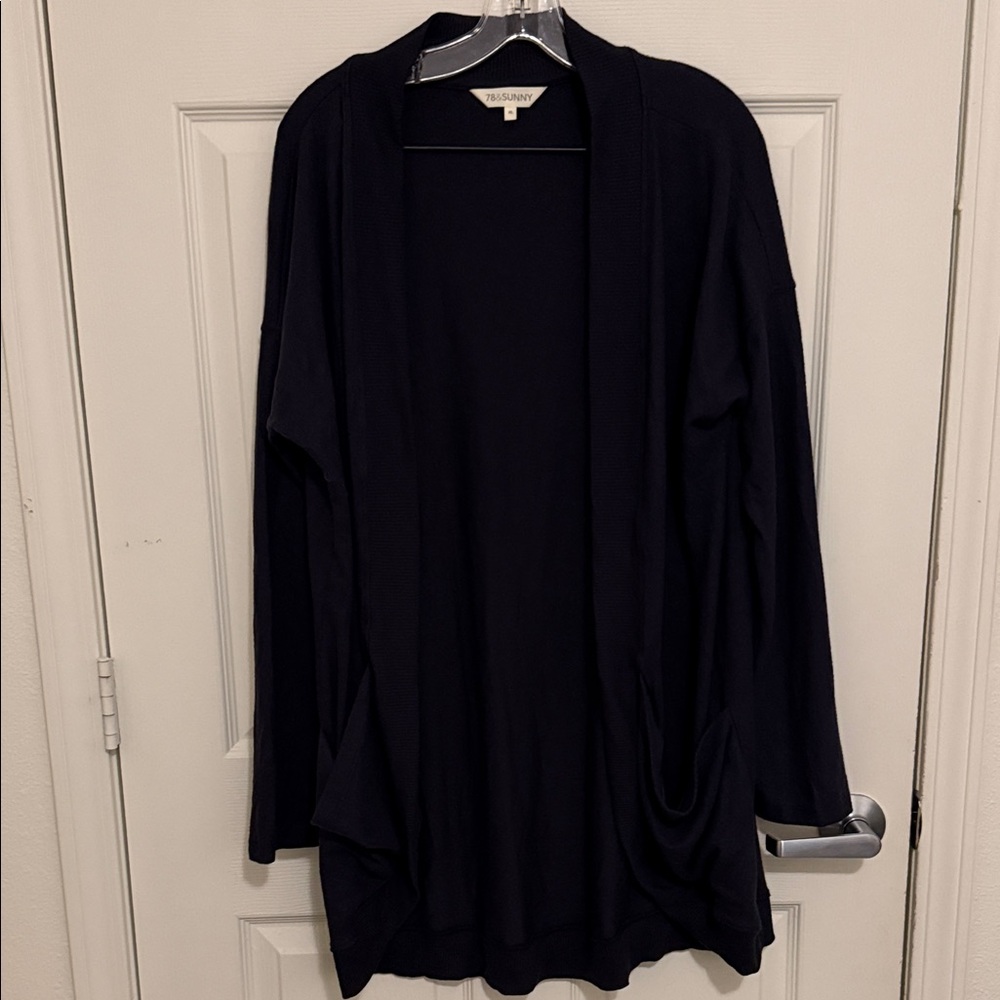 78 & Sunny Navy Blue Open Cardigan.